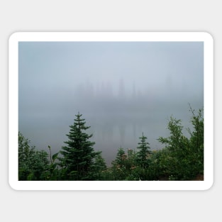 Fog at Mt Rainier Sticker